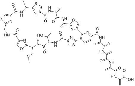 CAS#: 124883-37-0， 58-(1-Carboxyethenyl)-28-Deethylidene-14-De(2-Hydroxypropylidene)-21-Demethoxy-17,31-Didemethyl-28-Methyl-14-((Methylthio)Methyl)-30-Thia-Sulfomycin I