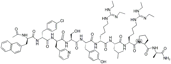 CAS#: 124904-93-4， N-Acetyl-3-(2-Naphthalenyl)-D-Alanyl-4-Chloro-D-Phenylalanyl-3-(3-Pyridinyl)-D-Alanyl-L-Seryl-L-Tyrosyl-N6-[Bis(Ethylamino)Methylene]-D-Lysyl-L-Leucyl-N6-[Bis(Ethylamino)Methylene]-L-Lysyl-L-Prolyl-D-Alaninamide