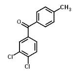 structure of CAS# 125016-15-1, (3,4-Dichlorophenyl)(4-Methylphenyl)Methanone;3,4-Dichloro-4'-methylbenzophenone;ZINC04254575