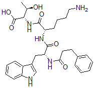 CAS#: 125757-85-9， (2S,3R)-2-[[(2S)-6-Amino-2-[[(2R)-3-(1H-Indol-3-Yl)-2-(3-Phenylpropanoylamino)Propanoyl]Amino]Hexanoyl]Amino]-3-Hydroxybutanoic Acid