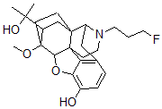 CAS 登录号：125828-20-8， (5alpha,7alpha)-4,5-环氧-17-(3-氟丙基)-18,19-二氢-3-羟基-6-甲氧基-alpha,alpha-二甲基-6,14-乙烯桥吗喃-7-甲醇