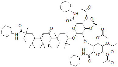 CAS#: 126145-76-4， (3-beta,20-beta)-29-(cyclohexylamino)-11,29-dioxoolean-12-en-3-yl N-cyclohexyl-2-O-(2,3,4-tri-O-acetyl-N-cyclohexyl-beta-D-glucopyranuronamidosyl)-alpha-D-Glucopyranosiduronamide 3,4-diacetate