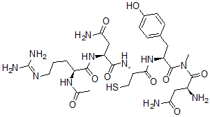 CAS 登录号：126355-75-7， (2S)-2-[[(2S)-2-乙酰氨基-5-(二氨基亚甲基氨基)戊酰]氨基]-N-[(2R)-1-[[(2S)-1-[[(2S)-2,4-二氨基-4-氧代丁酰基]-甲基氨基]-3-(4-羟基苯基)-1-氧代丙烷-2-基]氨基]-1-氧代-3-巯基丙-2-基]丁二酰胺