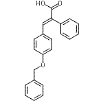 structure of CAS# 126582-18-1, (2E)-3-[4-(Benzyloxy)Phenyl]-2-Phenylacrylic Acid;3-[4-(Benzyloxy)phenyl]-2-phenylacrylic acid;3-[4-(BENZYLOXY)PHENYL]-2-PHENYLACRYLICACID;MFCD03001274