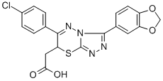 CAS 登录号：126598-25-2， 2-[3-(1,3-苯并二氧戊环-5-基)-6-(4-氯苯基)-7H-[1,2,4]三唑并[3,4-b][1,3,4]噻二嗪-7-基]乙酸