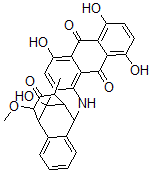 CAS#: 127003-54-7， 8,9,14,15-Tetrahydro-1,4,6,8,17-Pentahydroxy-20-Methoxy-18-Methyl-9,8,14-(1)Butanyl(4)Ylideneanthra(1,2-b)Benz(f)Azocine-5,16,19-Trione