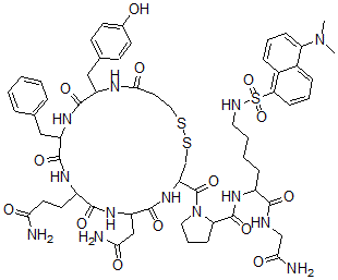 CAS#: 127290-94-2， (1-(2-Mercapto)propionic acid)-8-lysine-N(6)-5-dimethylaminonaphthalene-1-sulfonyl vasopressin