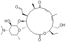 CAS#: 127521-69-1， 2-[(5S,6R,7R,9R,11E,13E,15R,16R)-6-[(2S,3R,4S,6R)-4-Dimethylamino-3-Hydroxy-6-Methyloxan-2-Yl]Oxy-16-Ethyl-15-(Hydroxymethyl)-5,9,13-Trimethyl-2,10-Dioxo-1-Oxacyclohexadeca-11,13-Dien-7-Yl]Acetaldehyde