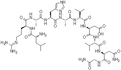 CAS 登录号：127650-08-2， 亮氨酰-N<sup>5</sup>-(二氨基亚甲基)鸟氨酰丙氨酰组氨酰丙氨酰缬氨酰-alpha-天冬氨酰缬氨酰天冬氨酰胺酰甘氨酰胺