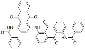 结构式 CAS# 128-89-2, N-[4-[[5-(苯甲酰基氨基)-9,10-二氧代蒽-1-基]氨基]-9,10-二氧代蒽-1-基]苯甲酰胺