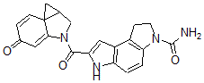 CAS#: 128050-92-0， (1aS)-7-((1a,2-dihydro-5-oxo-1H-cycloprop(c)indol-3(5H)-yl)carbonyl)-1,6-dihydro-Benzo(1,2-b:4,3-b')dipyrrole-3(2H)-carboxamide