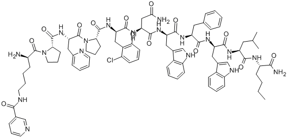 CAS#: 129176-97-2， nicotinyllysyl(1)-3-pyridylalanyl(3)-dichlorophenyl(5)-asparaginyl(6)-tryptophyl(7,9)-norleucine-Substance P