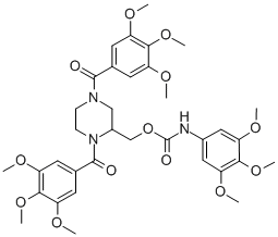 CAS#: 129229-95-4， [1,4-Bis(3,4,5-Trimethoxybenzoyl)Piperazin-2-Yl]Methyl N-(3,4,5-Trimethoxyphenyl)Carbamate