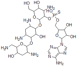 CAS 登录号：129545-98-8， 2''-(腺苷-5'-硫代磷酰)妥布霉素