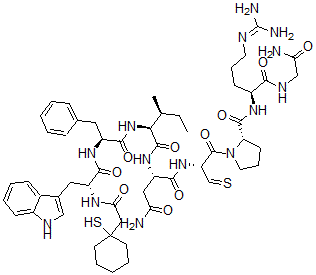 CAS#: 130155-44-1， beta-Mercapto-beta,beta-cyclopentamethylenepropionic acid-2-tryptophyl-3-phenylalanyl-4-isoleucyl-8-arginine-oxytocin