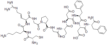 CAS#: 130304-73-3， L-Cysteinyl-L-lysyl-L-arginylglycyl-L-prolylglycyl-L-seryl-L-alpha-aspartyl-L-phenylalanyl-L-alpha-aspartyl-L-tyrosinamide cyclic (10-1)-peptide