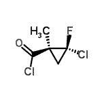 CAS 登录号：130340-16-8， (1S,2R)-2-氯-2-氟-1-甲基环丙烷羰基氯化物