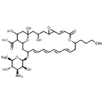 CAS 登录号：13058-67-8， (8E,14E,16E,18E,20E)-22-[(3-氨基-3,6-二脱氧-beta-D-甘露糖基)氧基]-12-丁基-1,3,26-三羟基-10-氧代-6,11,28-三氧杂三环[22.3.1.0<sup>5,7</sup>]二十八-8,14,16,18,20-五烯-25-羧酸