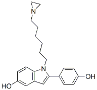 CAS#: 130628-38-5， 1-[6-(Aziridin-1-Yl)Hexyl]-2-(4-Hydroxyphenyl)-3-Methylindol-5-Ol
