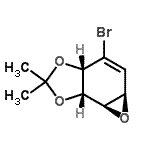structure of CAS# 130669-74-8, (3aS,5aR,6aR,6bS)-4-Bromo-2,2-Dimethyl-3A,5A,6A,6B-Tetrahydrooxireno[E][1,3]Benzodioxole;(1R,4S,5S<wbr>,6R)-3-br<wbr>omo-4,5-O<wbr>-isopropy<wbr>lidene-7-<wbr>oxabicycl<wbr>o[4.1.0]h<wbr>ept-2-ene<wbr>-4,5-diol;[3aS-(3aÎ<wbr>±,5aÎ²,6a<wbr>Î²,6bÎ±)]<wbr>-4-Bromo-<wbr>3a,5a,6a,<wbr>6b-tetrah<wbr>ydro-2,2-<wbr>dimethylo<wbr>xireno[e]<wbr>-1,3-benz<wbr>odioxole;[3aS-(3aα<wbr>,5aβ,6aβ,<wbr>6bα)]-4-B<wbr>romo-3a,5<wbr>a,6a,6b-t<wbr>etrahydro<wbr>-2,2-dime<wbr>thyloxire<wbr>no[e]-1,3<wbr>-benzodio<wbr>xole
