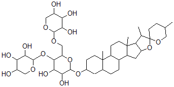 CAS#: 131123-73-4， (3beta,5beta,25S)-Spirostan-3-Yl O-alpha-L-Arabinopyranosyl-(1-6)-O-(beta-D-Xylopyranosyl-(1-4))-beta-D-Glucopyranoside