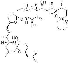 CAS#: 131204-29-0， 1-[(2S,6R,8S,11R)-2-[(E,2R)-4-[(2S,2'R,4R,4aS,6R,8aR)-4-hydroxy-2-[(1S,3S)-1-hydroxy-3-[(2S,3R,6S)-3-methyl-1,7-dioxaspiro[5.5]undecan-2-yl]butyl]-3-methylidene-spiro[4a,7,8,8a-tetrahydro-4H-pyrano[2,3-e]pyran-6,5'-oxolane]-2'-yl]but-3-en-2-yl]-11-hydroxy-4-methyl-1,7-dioxaspiro[5.5]undec-4-en-8-yl]propan-2-one