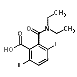 结构式 CAS# 131401-56-4, 2-(二乙基氨基甲酰)-3,6-二氟苯甲酸