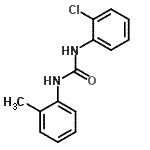 structure of CAS# 13143-19-6, 1-(2-Chlorophenyl)-3-(2-Methylphenyl)Urea;3-(2-chlorophenyl)-1-(2-methylphenyl)urea;Carbanilide, 2-chloro-2'-methyl-;N-(2-chlorophenyl)[(2-methylphenyl)amino]carboxamide