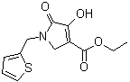 结构式 CAS# 131436-78-7, 4-羟基-5-氧代-1-(2-噻吩基甲基)-2,5-二氢-1H-吡咯-3-羧酸乙酯