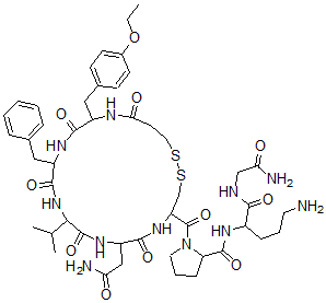 CAS#: 131483-45-9， N-[5-Amino-1-[(2-Amino-2-Oxoethyl)Amino]-1-Oxopentan-2-Yl]-1-[7-(2-Amino-2-Oxoethyl)-16-[(4-Ethoxyphenyl)Methyl]-6,9,12,15,18-Pentaoxo-13-(Phenylmethyl)-10-Propan-2-Yl1,2-Dithia-5,8,11,14,17-Pentazacycloicosane-4-Carbonyl]Pyrrolidine-2-Carboxamide