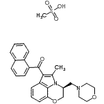 structure of CAS# 131543-25-4, [(3S)-5-Methyl-3-(4-Morpholinylmethyl)-2,3-Dihydro[1,4]Oxazino[2,3,4-Hi]Indol-6-Yl](1-Naphthyl)Methanone Methanesulfonate (1:1);