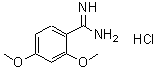 structure of CAS# 131947-81-4, 2,4-Dimethoxybenzenecarboximidamide Hydrochloride (1:1);2,4-Dimethoxy-benzamidine HCl;2,4-DIMETHOXYBENZAMIDINE HCL;2,4-Dimethoxybenzamidine hydrochloride