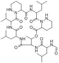 CAS#: 131956-33-7， N-(11,23-Diisobutyl-14-isopropyl-7-methyl-5,9,12,15,21,24-hexaoxodocosahydro-7H,17H-dipyridazino[6,1-c:6,1-i][1,4,7,10,13,16]oxapentaazacyclononadecin-8-yl)-2-(formylamino)-3-methylpentanamide