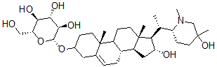 CAS#: 131984-90-2， (3beta,16beta,25beta)-16,25-dihydroxy-28-methyl-16,28-secosolanid-5-en-3-yl beta-D-Glucopyranoside