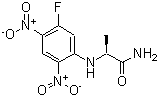 structure of CAS# 132055-99-3, N<Sup>2</Sup>-(5-Fluoro-2,4-Dinitrophenyl)Alaninamide;[2,4-Dinitro-5-fluorophenyl]-D-alanine amide