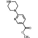 结构式 CAS# 132144-03-7, 甲基6-(1-哌嗪基)烟酸酯