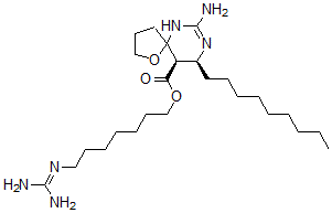 CAS#: 132210-63-0， 7-(Diaminomethylideneamino)Heptyl (9S,10R)-7-Amino-9-Nonyl-1-Oxa-6,8-Diazaspiro[4.5]Dec-7-Ene-10-Carboxylate
