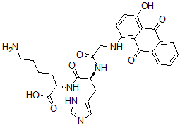 CAS#: 132391-60-7， (2S)-6-Amino-2-[[(2S)-2-[[2-[(4-Hydroxy-9,10-Dioxoanthracen-1-Yl)Amino]Acetyl]Amino]-3-(3H-Imidazol-4-Yl)Propanoyl]Amino]Hexanoic Acid