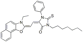 CAS#: 13242-16-5， 5-[(3-Ethylnaphth[2,1-d]Oxazol-2(3H)-Ylidene)Ethylidene]-3-Heptyl-1-Phenyl-2-Thioxoimidazolidin-4-One