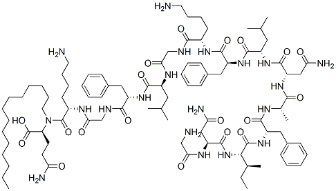 CAS#: 132499-65-1， Myristyl-Glycyl-Asparginyl-Isoleucyl-Phenylalanyl-Alanyl-Asparaginyl-Leucyl-Phenylalanyl-Lysyl-Glycyl-Leucyl-Phenylalanyl-Glycyl-Lysyl-Glutamine