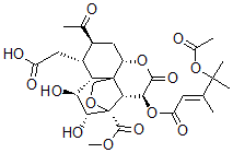 CAS#: 132587-60-1， (3S-(3alpha,3aalpha,4alpha(E),6aalpha,8alpha,9beta,10alpha,10aS*,11S*,12R*))-8-Acetyl-4-((4-(Acetyloxy)-3,4-Dimethyl-1-Oxo-2-Pentenyl)Oxy)Octahydro-11,12-Dihydroxy-3-(Methoxycarbonyl)-9-Methyl-5-Oxo-3,10-Ethano-1H,8H-Furo(3,4-d)(1)Benzopyran-9-Acetic Acid
