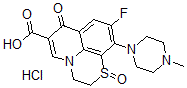 CAS#: 132843-25-5， 9-Fluoro-2,3-Dihydro-10-(4-Methyl-1-Piperazinyl)-7-Oxo-7H-Pyrido(1,2,3-de)-1,4-Benzothiazine-6-Carboxylic Acid 1-Oxide Monohydrochloride