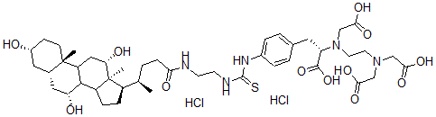 CAS#: 132910-41-9， N-Carboxymethyl)-N-(2-(bis(carboxymethyl)amino)ethyl)-3-(4-(N'-(2-((3,7,12-trihydroxycholan-24-oyl)amino)ethyl)(thioureido)phenyl)alanine