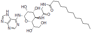 CAS#: 133397-76-9， N-[2-[[(2R,3R,4R,5R,6S)-2-[(1S)-1,2-Dihydroxyethyl]-4,5-Dihydroxy-6-(7H-Purin-6-Ylamino)Oxan-3-Yl]Amino]-2-Oxoethyl]Dodecanamide