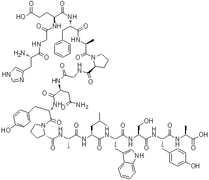 CAS#: 133531-91-6， Histidylglycyl-alpha-Glutamylphenylalanylalanylprolylglycylasparaginyltyrosylprolylalanylleucyltryptophylseryltyrosylalanine