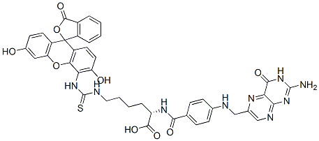 CAS#: 133648-13-2， (2S)-2-[[4-[(2-Amino-4-Oxo-7,8-Dihydro-1H-Pteridin-6-Yl)Methylamino]Benzoyl]Amino]-6-[(3',6'-Dihydroxy-3-Oxospiro[2-Benzofuran-1,9'-Xanthene]-5-Yl)Carbamothioylamino]Hexanoic Acid