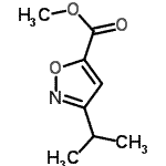 structure of CAS# 133674-35-8, Methyl 3-Isopropyl-1,2-Oxazole-5-Carboxylate;5-isoxazolecarboxylic acid, 3-(1-methylethyl), methyl ester;5-isoxazolecarboxylic acid, 3-(1-methylethyl)-, methyl ester;methyl 3-isopropylisoxazole-5-carboxylate