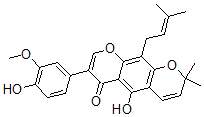 CAS#: 133830-92-9， 5-Hydroxy-3-(4-Hydroxy-3-Methoxyphenyl)-8,8-Dimethyl-10-(3-Methylbut-2-Enyl)Pyrano[5,6-g]Chromen-4-One