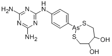 CAS#: 134018-76-1， 2-[4-[(4,6-Diamino-1,3,5-Triazin-2-Yl)Amino]Phenyl]-1,3,2-Dithiarsepane-5,6-Diol