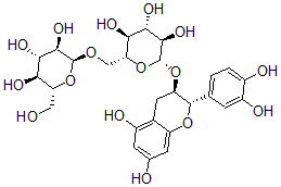 CAS#: 134515-72-3， (2R,3R,4S,5S,6R)-2-[(2S,3R)-2-(3,4-Dihydroxyphenyl)-5,7-Dihydroxychroman-3-Yl]Oxy-6-[[(2S,3R,4S,5S,6R)-3,4,5-Trihydroxy-6-(Hydroxymethyl)Oxan-2-Yl]Oxymethyl]Oxane-3,4,5-Triol